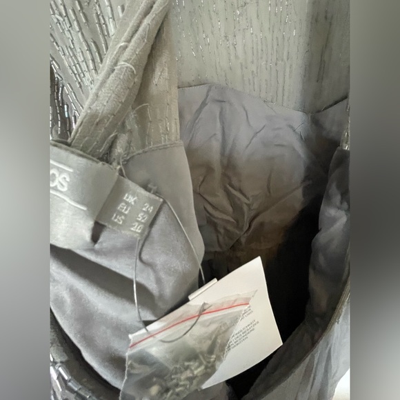 Asps Curve Grey Beaded Dress - size 20 - Picture 6 of 6